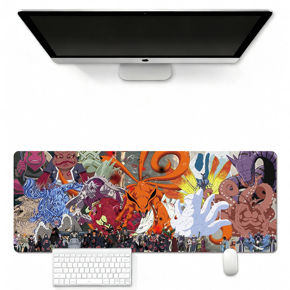 Anime Ninja Themed Mouse Pad In Leather Illuminated Waterproof