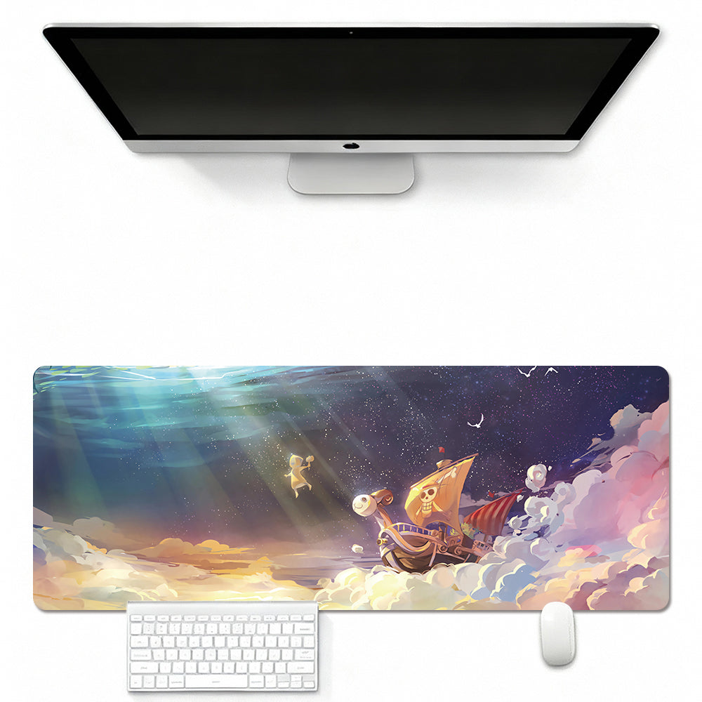 Straw Hat Themed Mouse Pad  In Leather Illuminated Waterproof