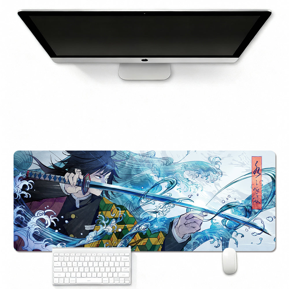 Kamado Tanjirou Themed Mouse Pad  In Leather Illuminated Waterproof