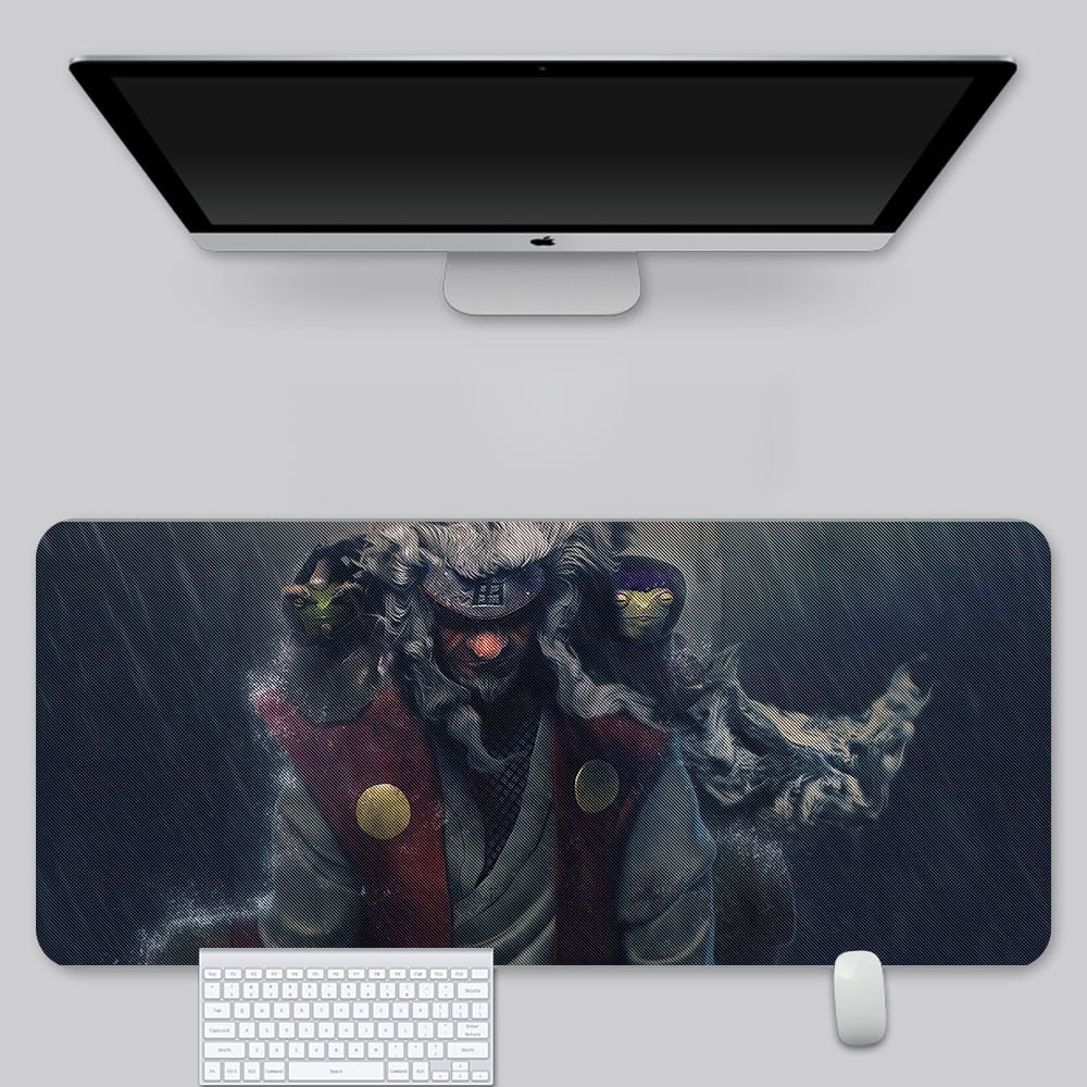 Anime Ninja Themed Mouse Pad In Leather Illuminated Waterproof