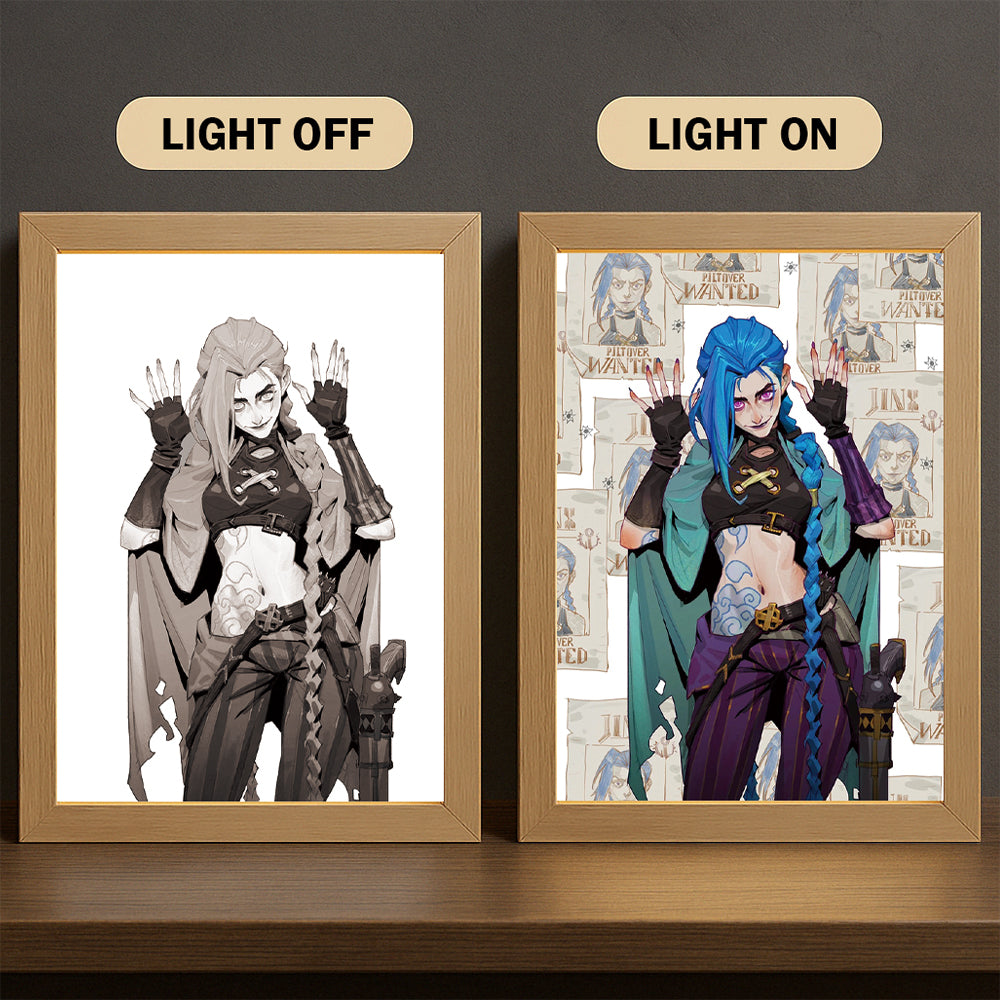 Jinx 3-Color Light Painting with Wooden Frame Ar-cane