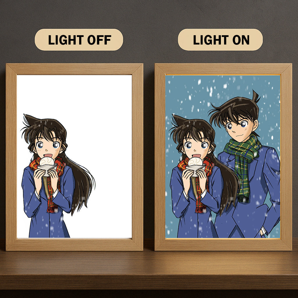 Jimmy Kudo and Rachel Moore 3-Color Light Painting with Wooden Frame  De-tec-tive Co-nan