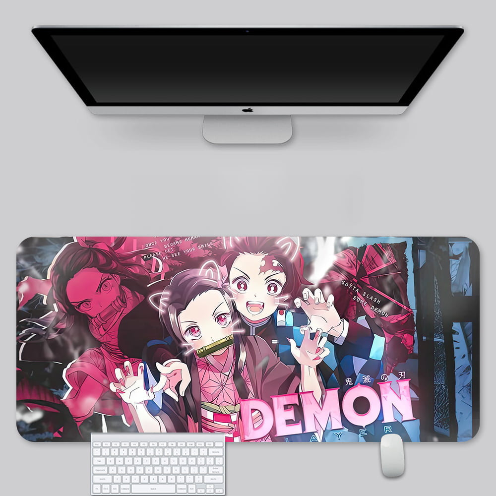 Kamado Tanjirou Themed Mouse Pad  In Leather Illuminated Waterproof