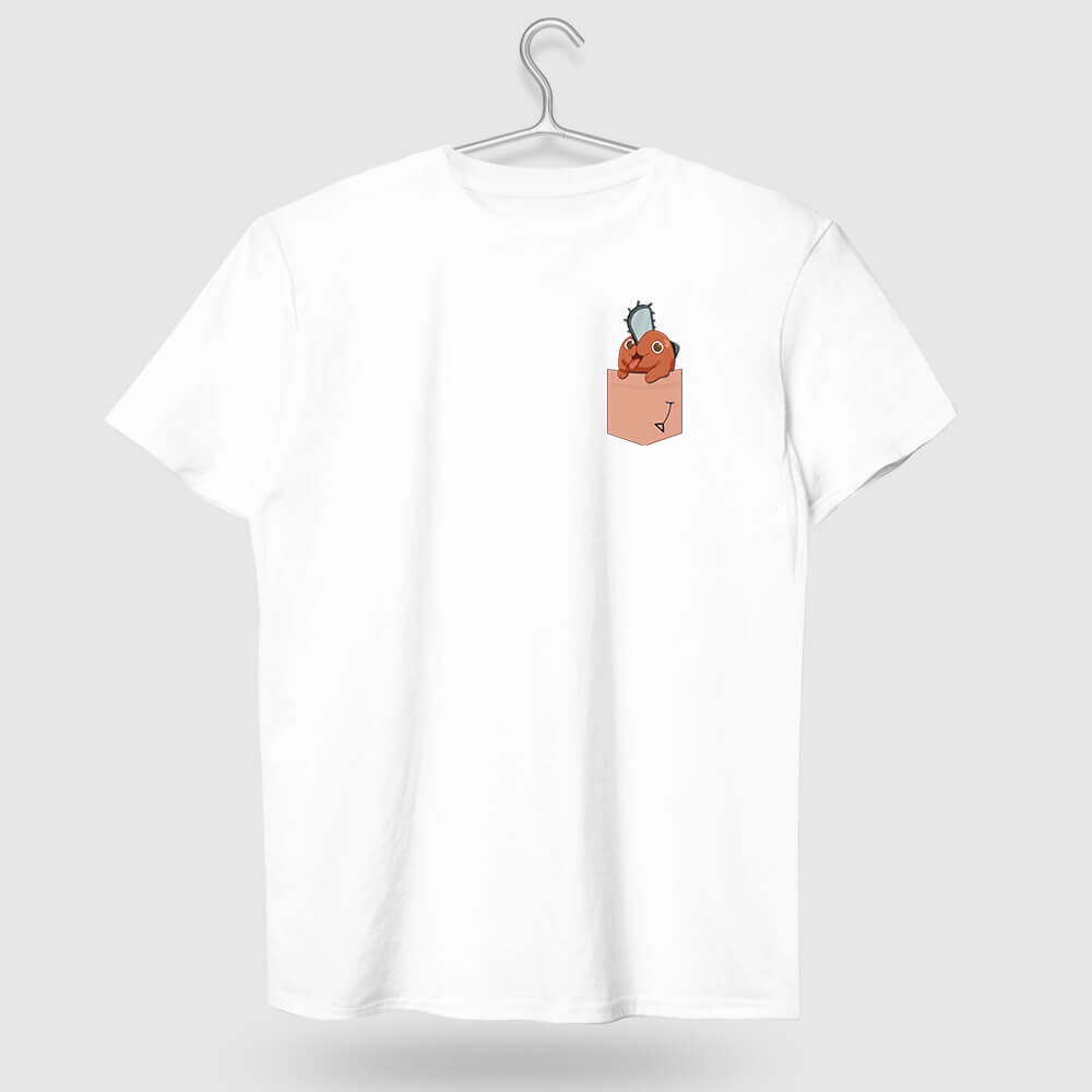 Chainsaw Man Pochita Cute Design Pocket T-shirt
