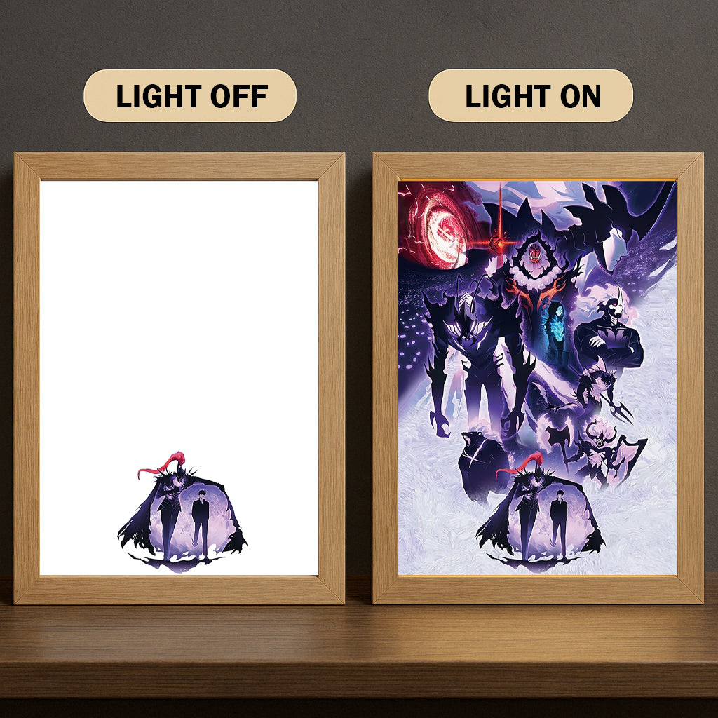 Weakest Human Weapon 3-Color Light Painting with Wooden Frame I So-lo Lev-el-Up