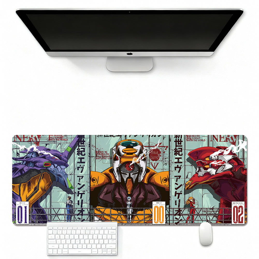 Mouse Pad Featuring Neon-Style Giant Mecha 01-00-02 Panel Illustration