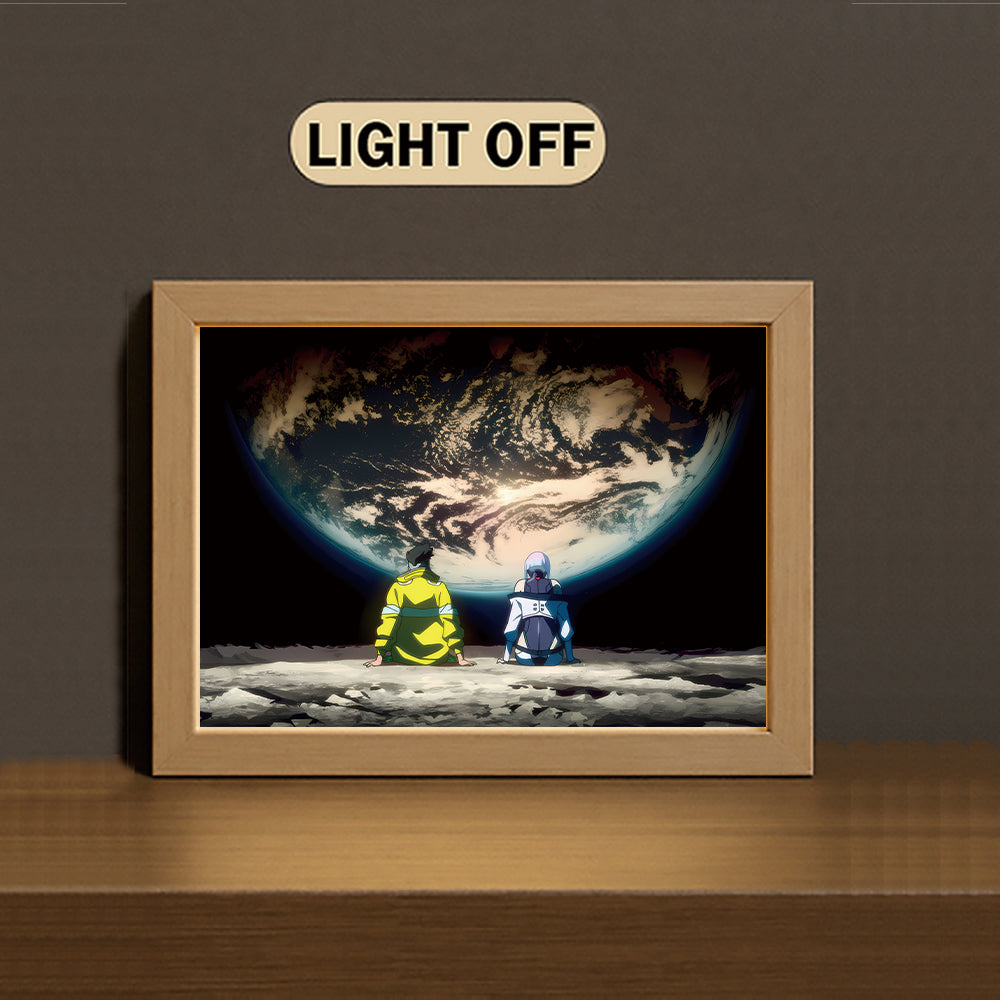 David Martínez and Lucyna Kushinada 3-Color Light Painting with Wooden Frame Cy-ber-punk: E-dge-run-ners
