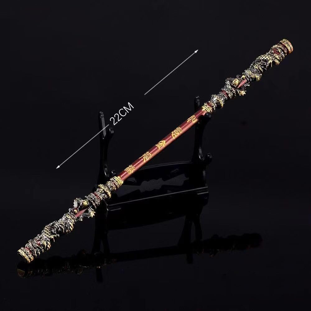 Black Myth: Wukong Game Weapon Ruyi Golden Cudgel,Copper Cloud Rod Alloy and Weapons Furnishings,Pilgrimage to The West-Eripheral Game Model,Desk Decoration Pendant Gift