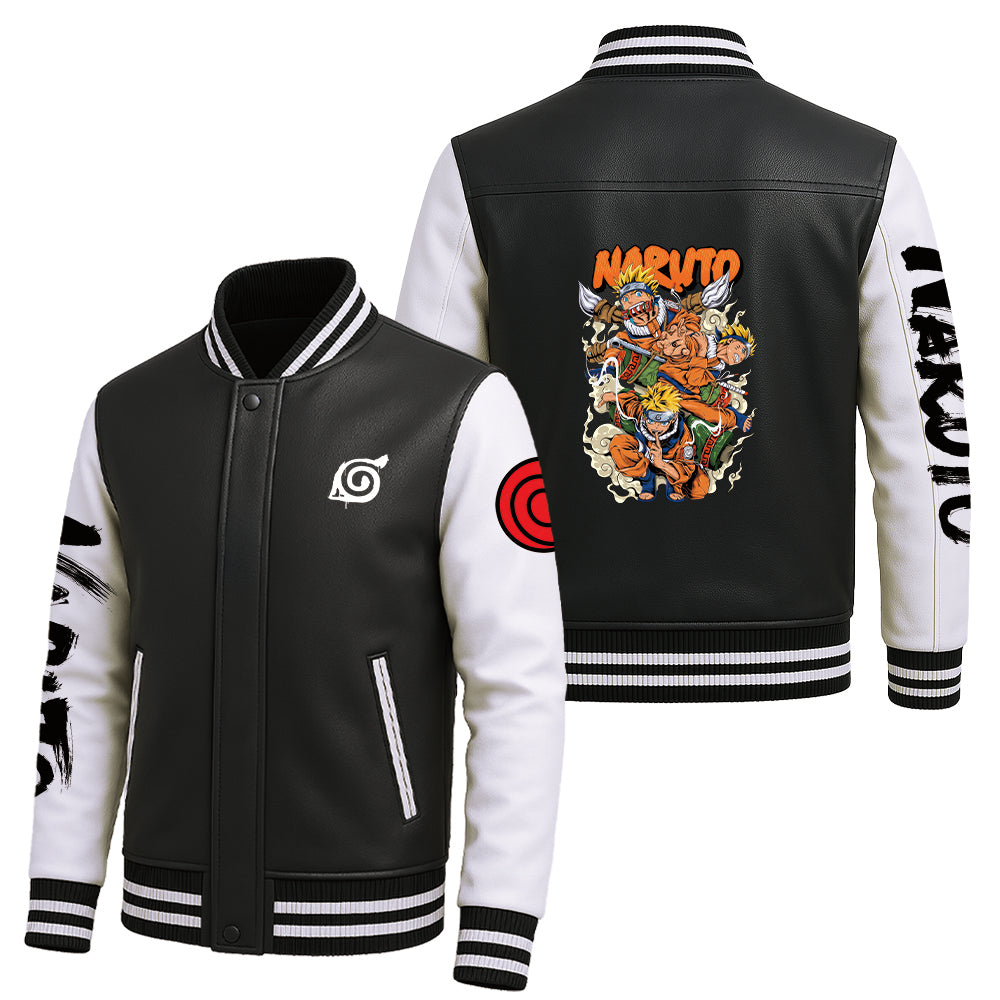 Japanese Anime Flight Jacket Naruto Character Graphic Bold Manga Style Unique Design