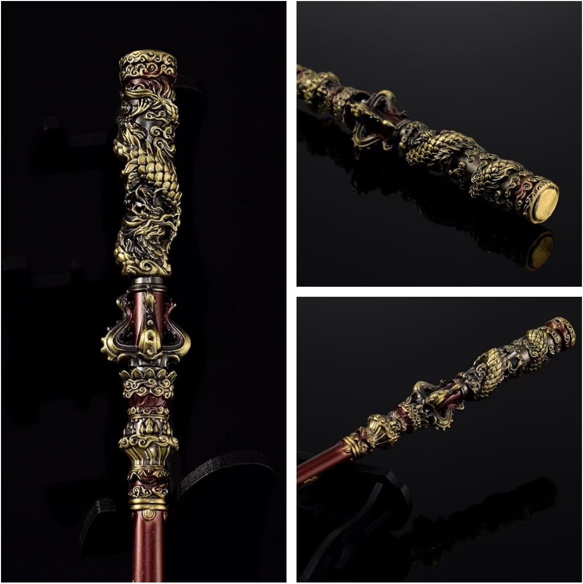 Black Myth: Wukong Game Weapon Ruyi Golden Cudgel,Copper Cloud Rod Alloy and Weapons Furnishings,Pilgrimage to The West-Eripheral Game Model,Desk Decoration Pendant Gift