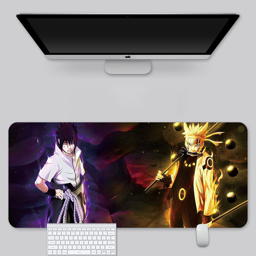 Anime Ninja Themed Mouse Pad In Leather Illuminated Waterproof