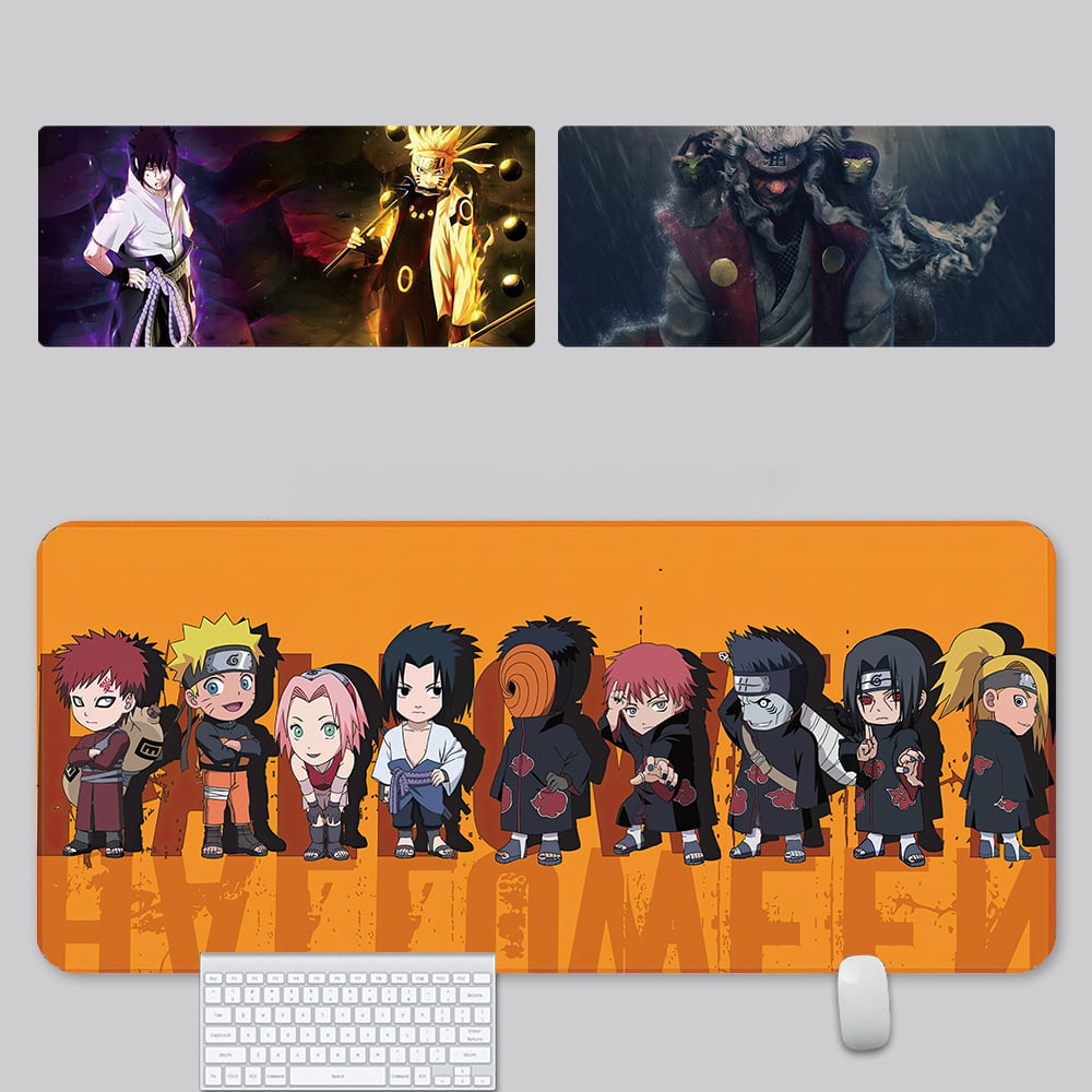 Anime Ninja Themed Mouse Pad In Leather Illuminated Waterproof