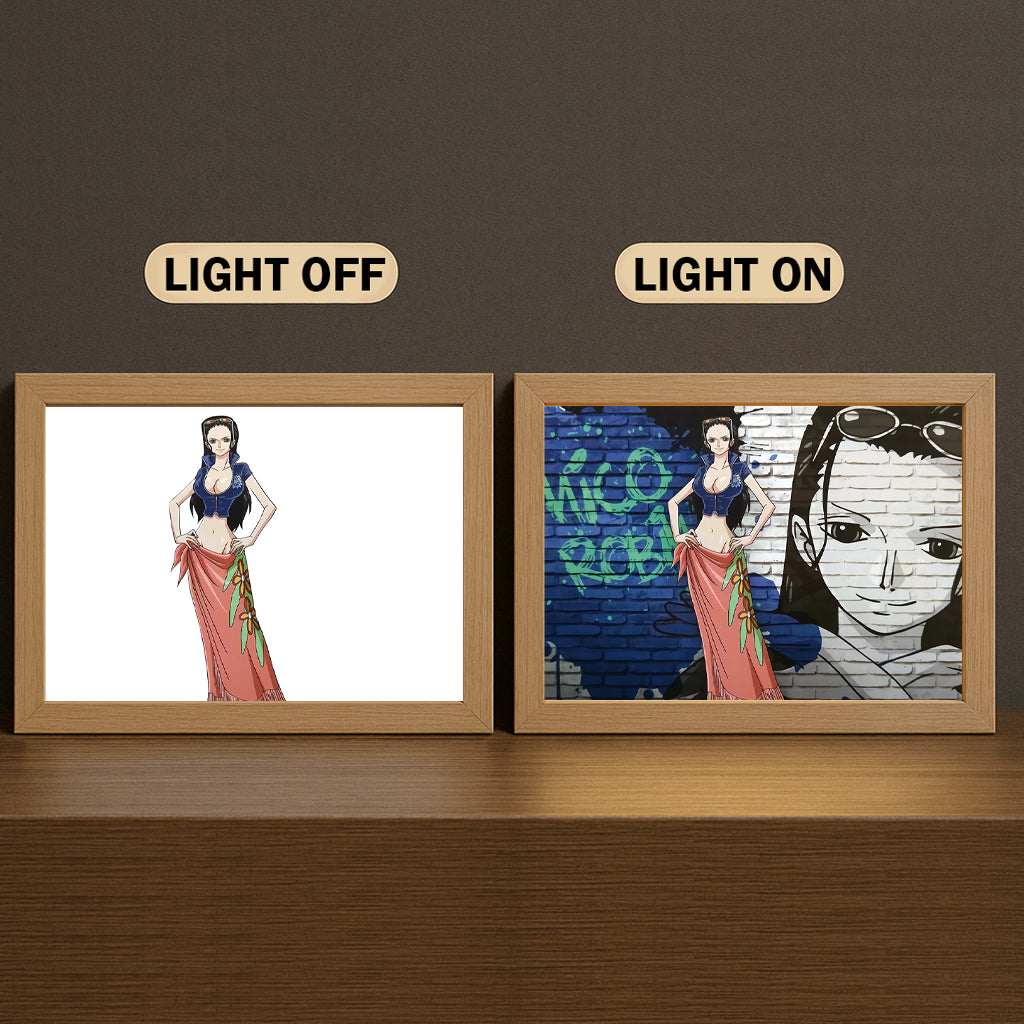 Nico Robin 3-Color Light Painting with Wooden Frame One Pie-ce