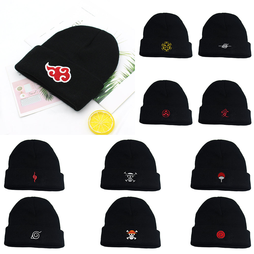 Anime-Themed Embroidery Knit Beanie Hats