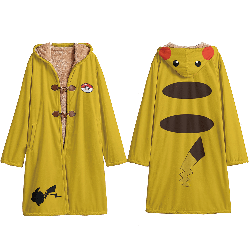 Anime Pikachu Cosplay Cloak Trenck Coat / Robe