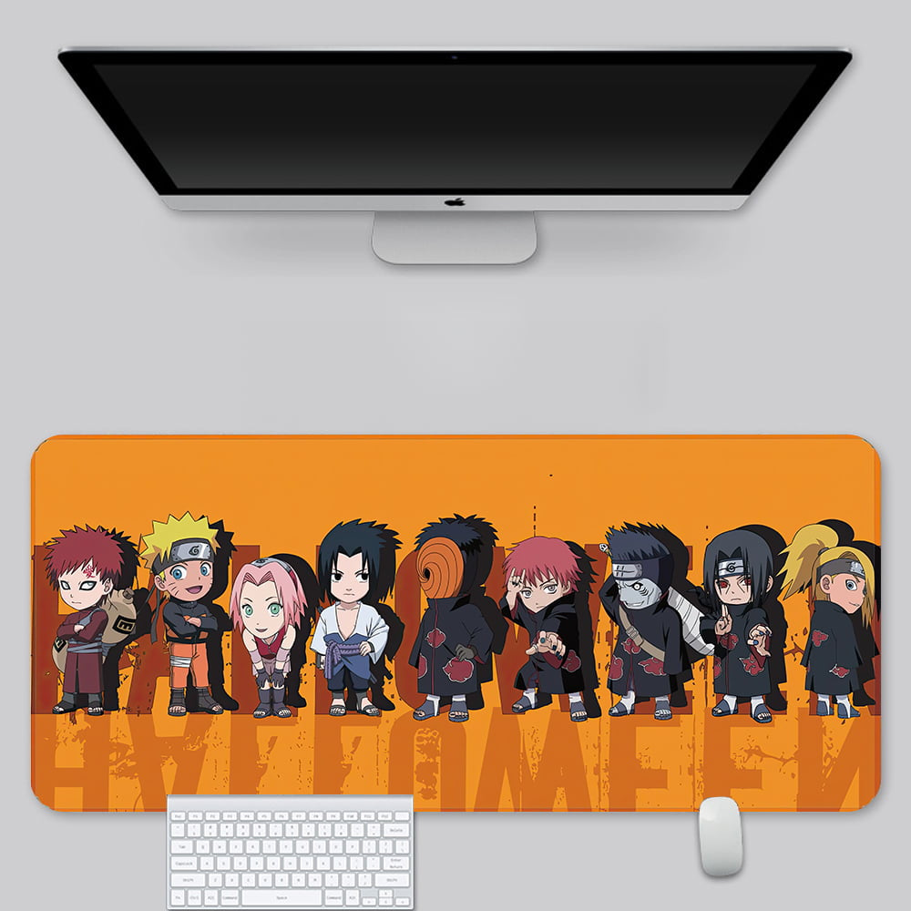 Anime Ninja Themed Mouse Pad In Leather Illuminated Waterproof