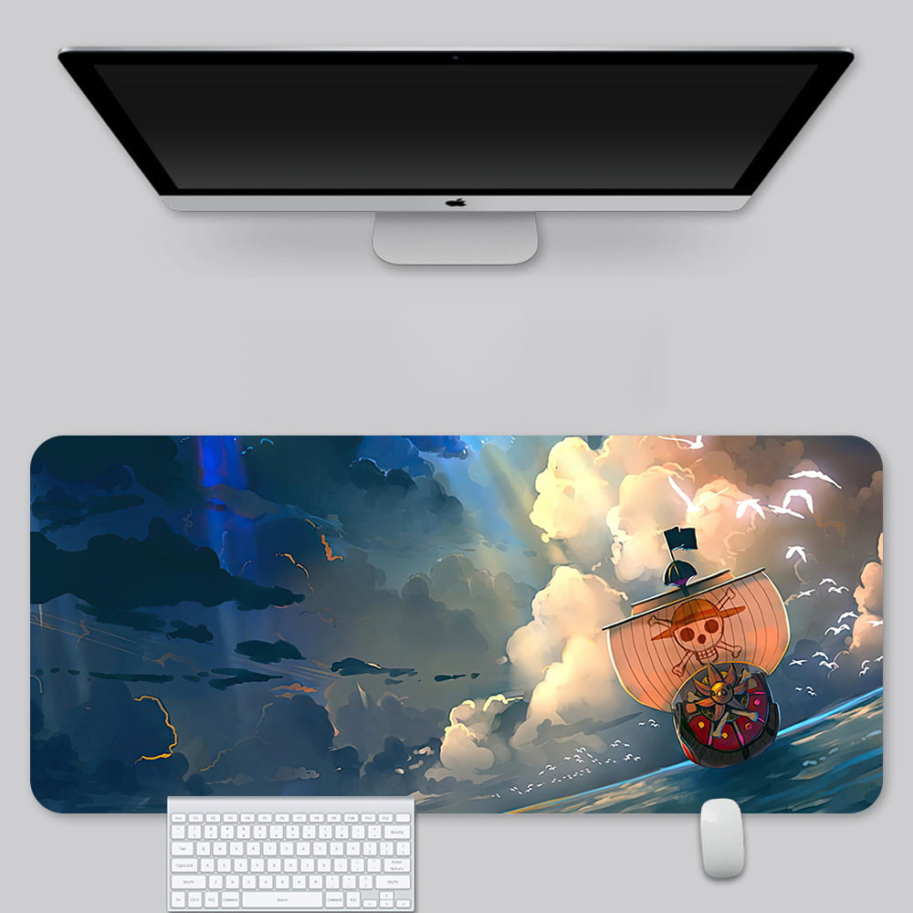 Straw Hat Themed Mouse Pad  In Leather Illuminated Waterproof