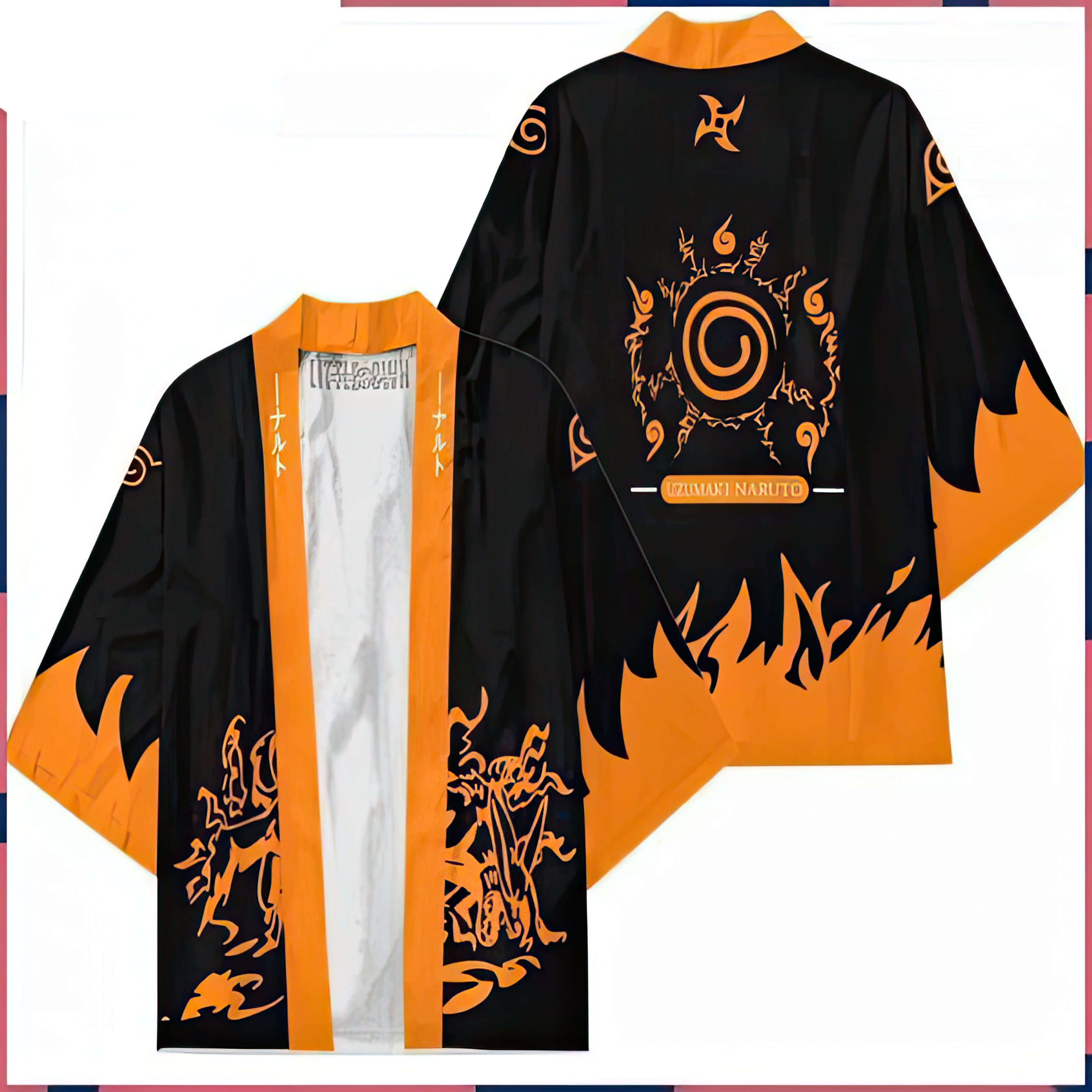 Nine Tail HAORI-KIMONO  Cloak Couple Jacket With 3D Digital Print Role Playing