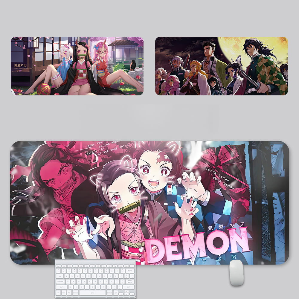 Kamado Tanjirou Themed Mouse Pad  In Leather Illuminated Waterproof