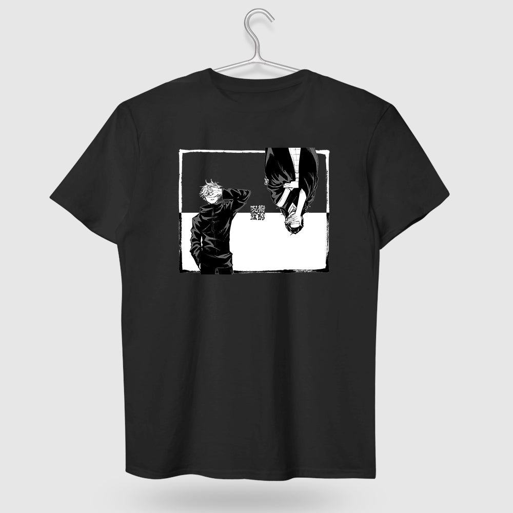 Jujutsu Kaisen Satoru Gojo and Geto Suguru Black Color Cotton T-shirt