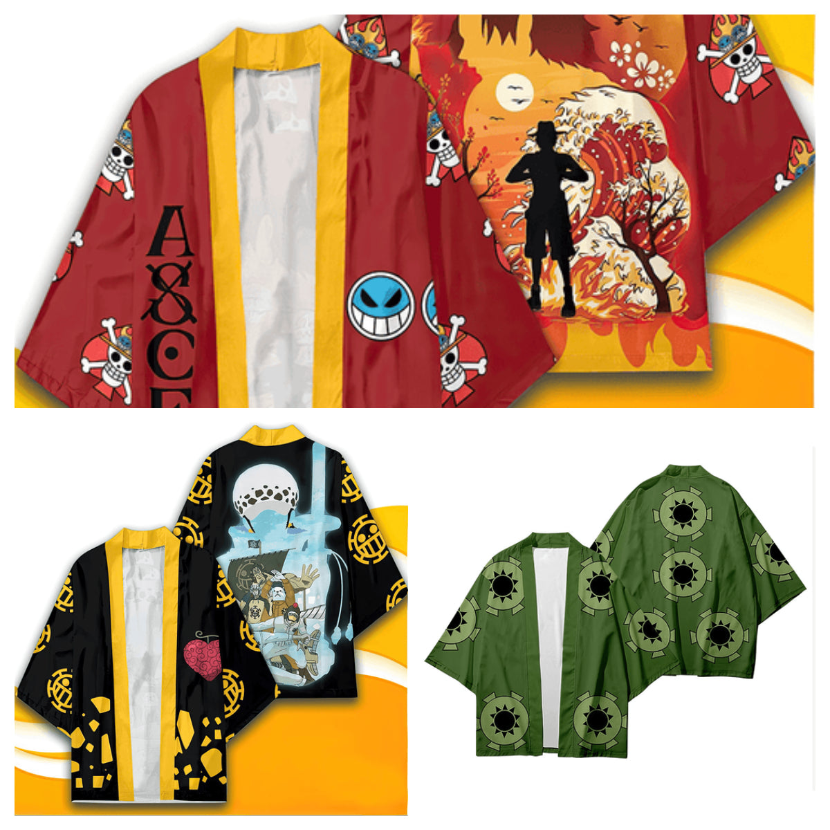 Trafalgar Law HAORI-KIMONO  With 3D Printed