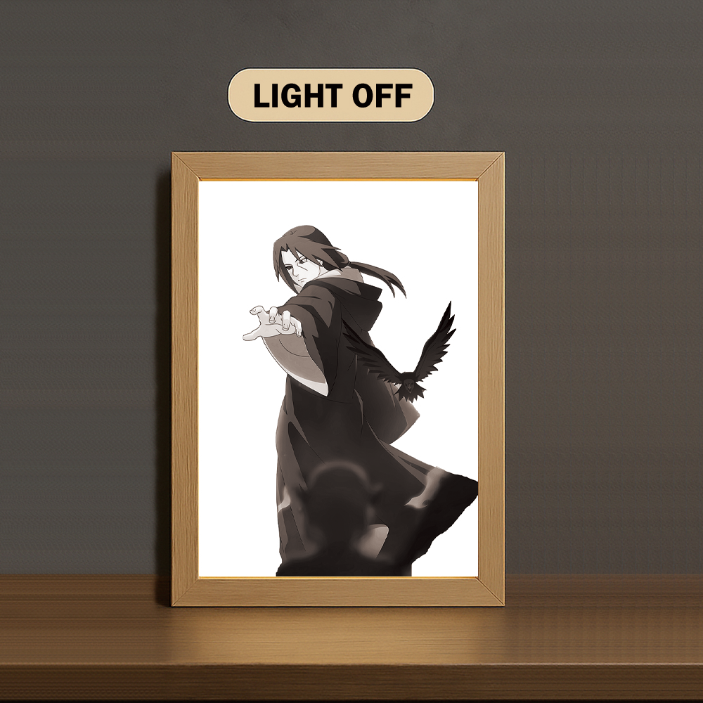 Edo Tensei 3-Color Light Painting with Wooden Frame Na-ru-to
