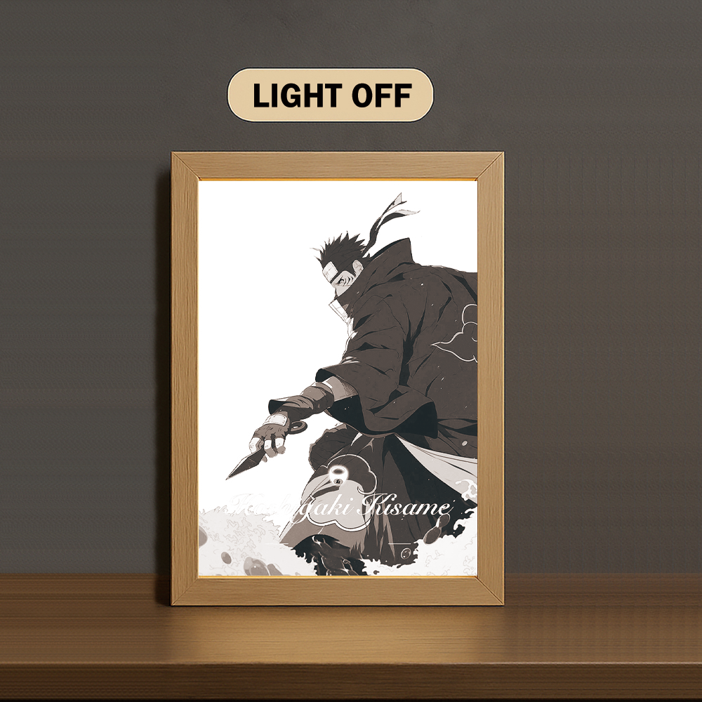 Hoshigaki Kisame 3-Color Light Painting with Wooden Frame Na-ru-to