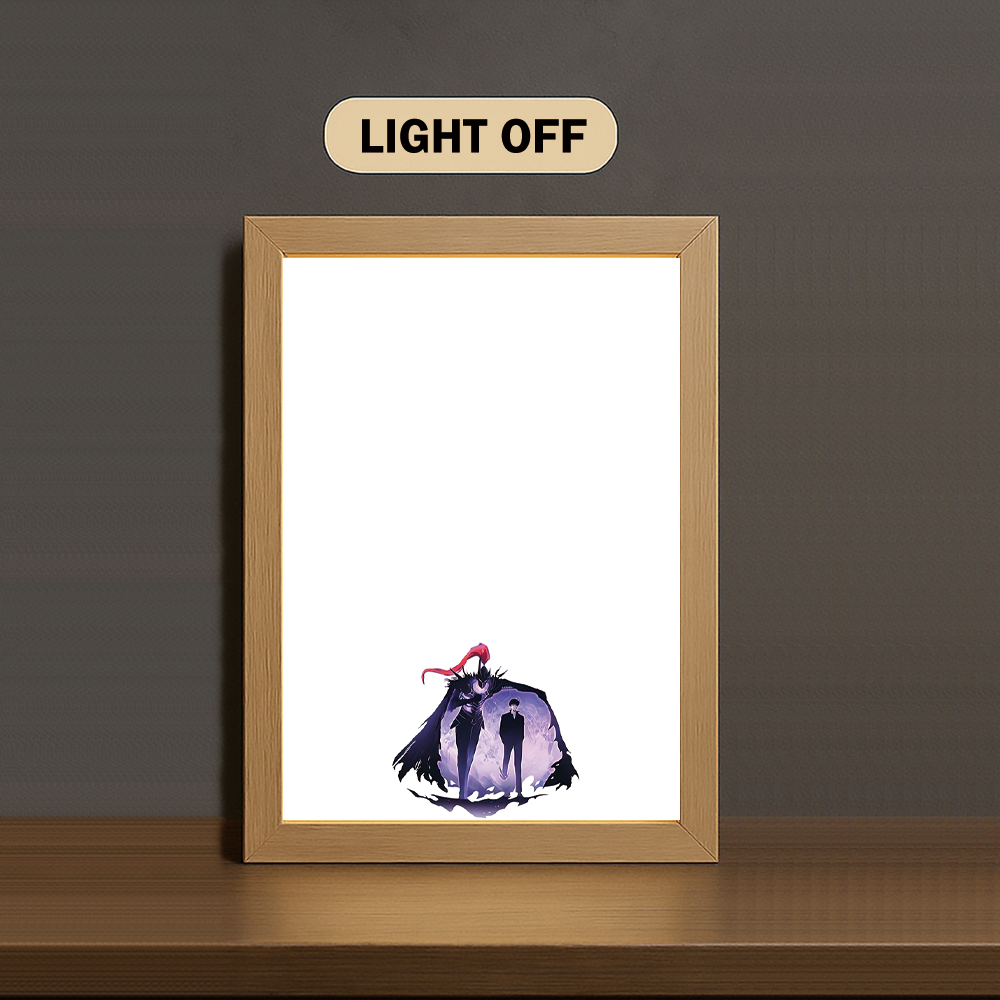 Weakest Human Weapon 3-Color Light Painting with Wooden Frame I So-lo Lev-el-Up
