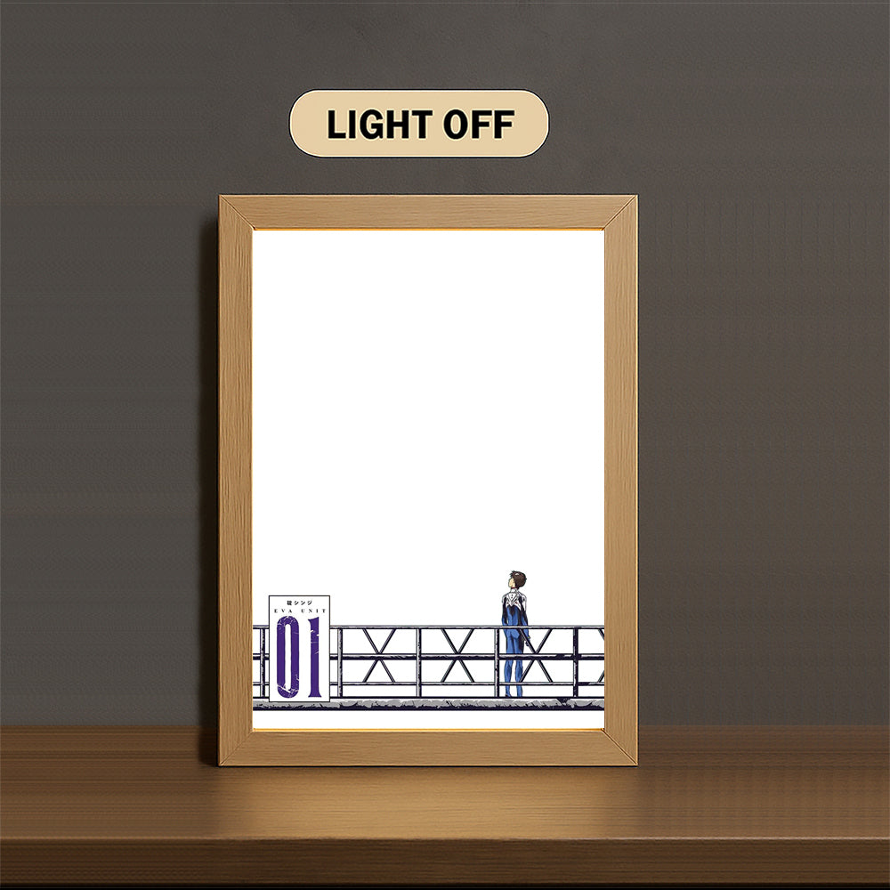 EVA-01 3-Color Light Painting with Wooden Frame E-van-ge-lion