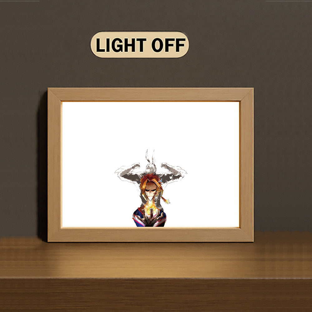 U.A. High School 3-Color Light Painting with Wooden Frame  My He-ro A-ca-de-mi-a