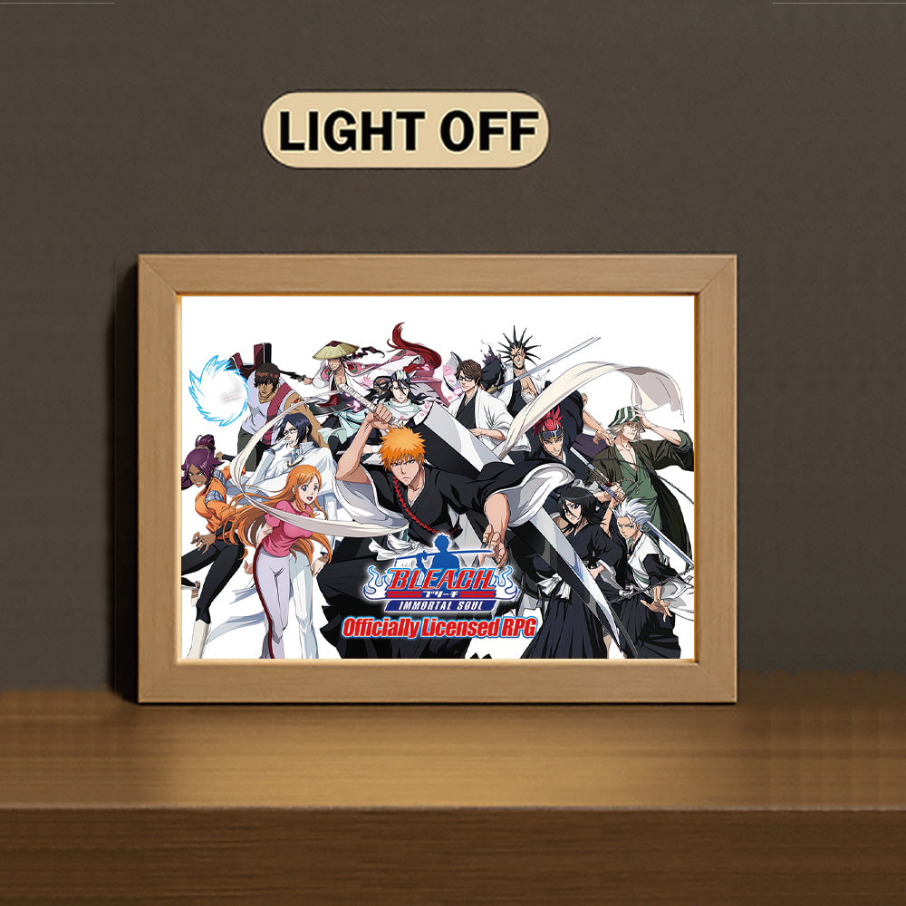 BLEACH 3-Color Light Painting with Wooden Frame  B-lea-ch