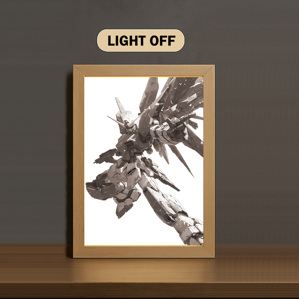 GN Sword Type-00Q 3-Color Light Painting with Wooden Frame Gun-dam