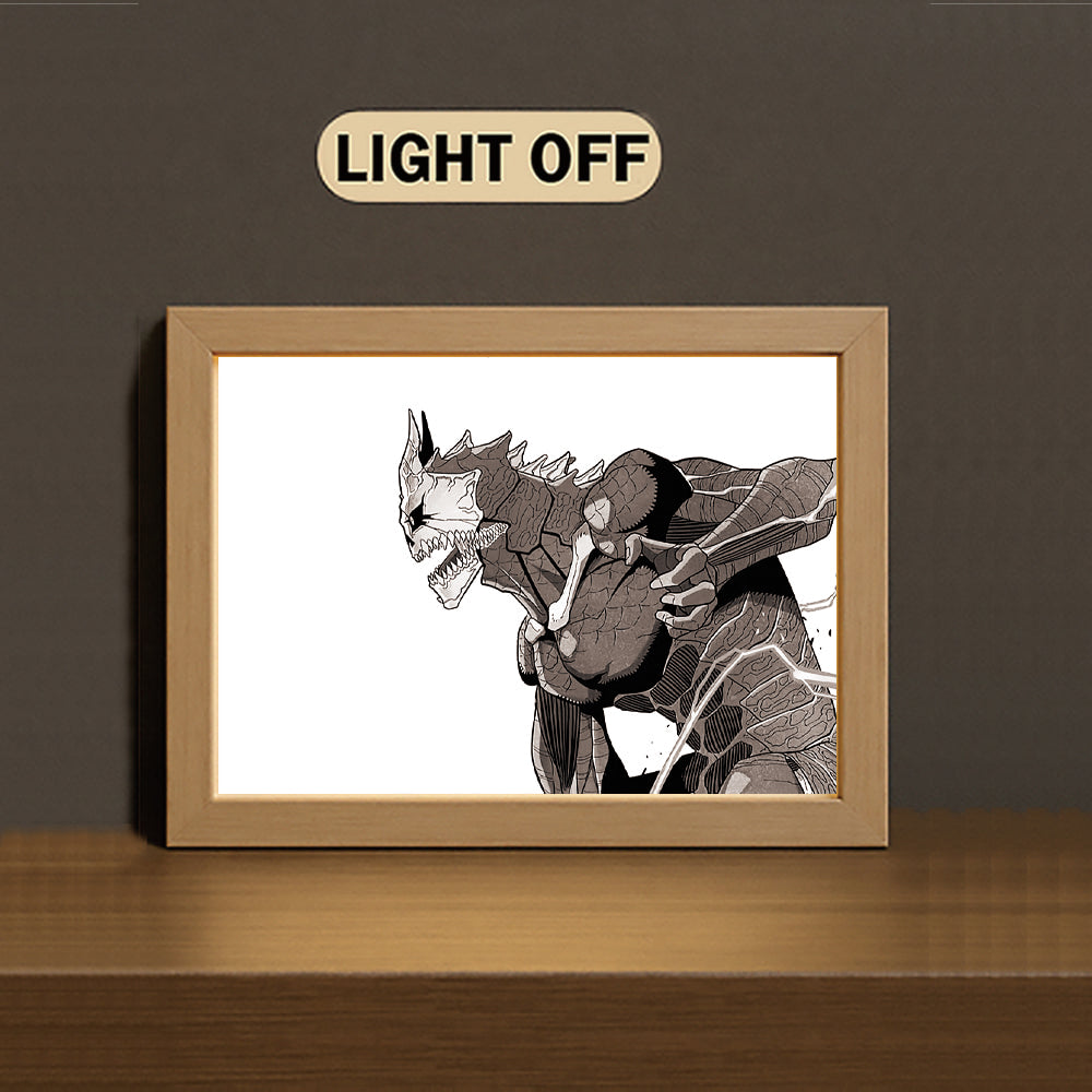 Hihiro Kafka 3-Color Light Painting with Wooden Frame Kai-ju No.8