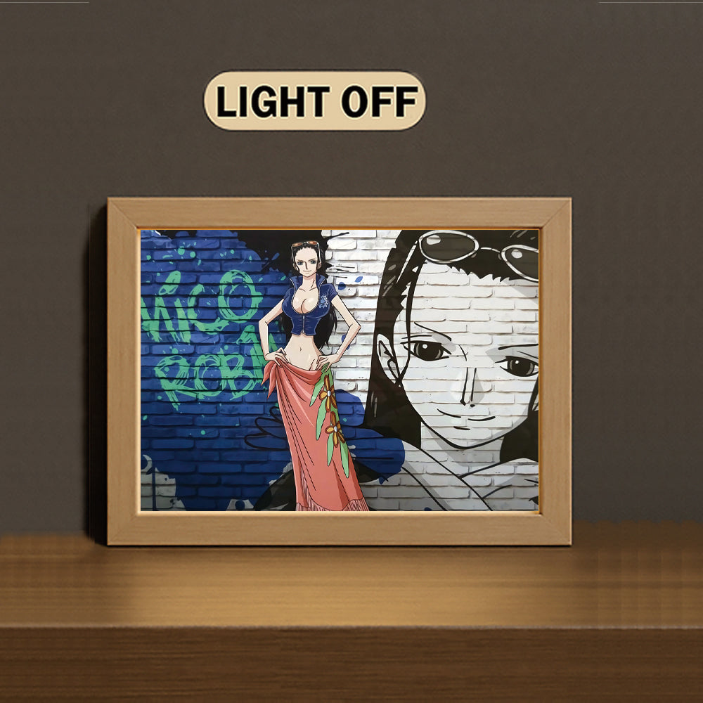 Nico Robin 3-Color Light Painting with Wooden Frame One Pie-ce