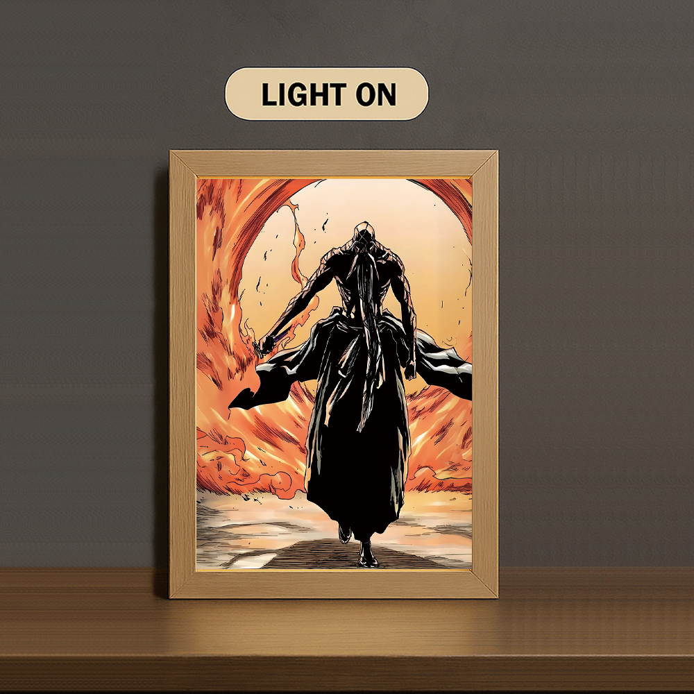 Yamamoto Genryuusai Shigekuni  3-Color Light Painting with Wooden Frame B-lea-ch