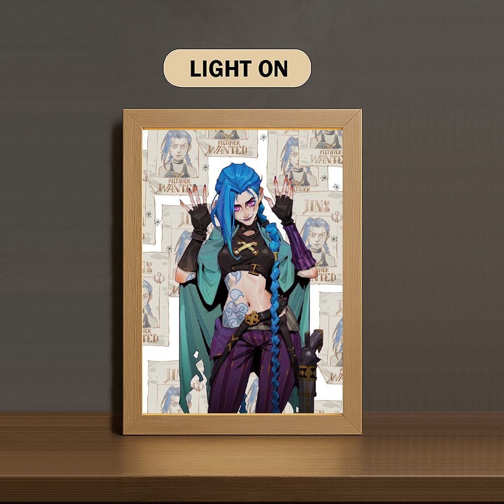 Jinx 3-Color Light Painting with Wooden Frame Ar-cane