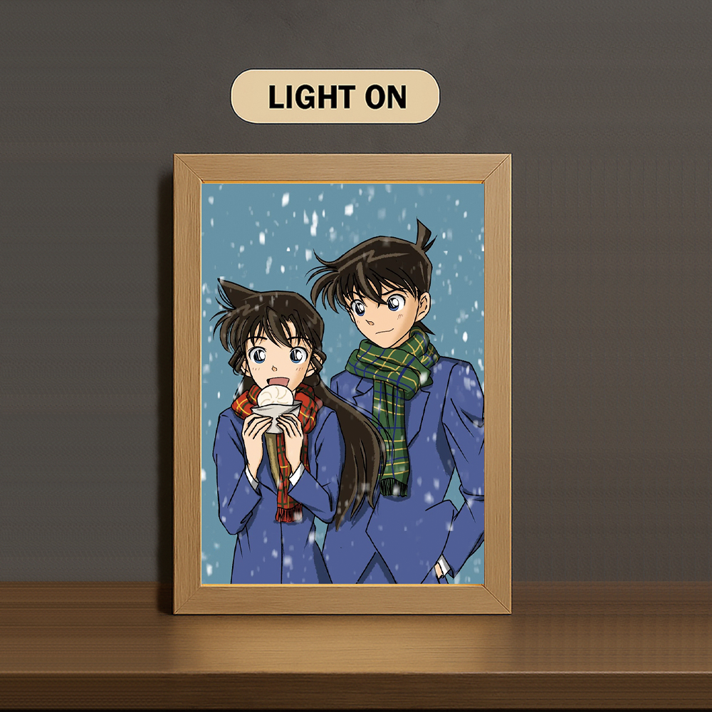 Jimmy Kudo and Rachel Moore 3-Color Light Painting with Wooden Frame  De-tec-tive Co-nan