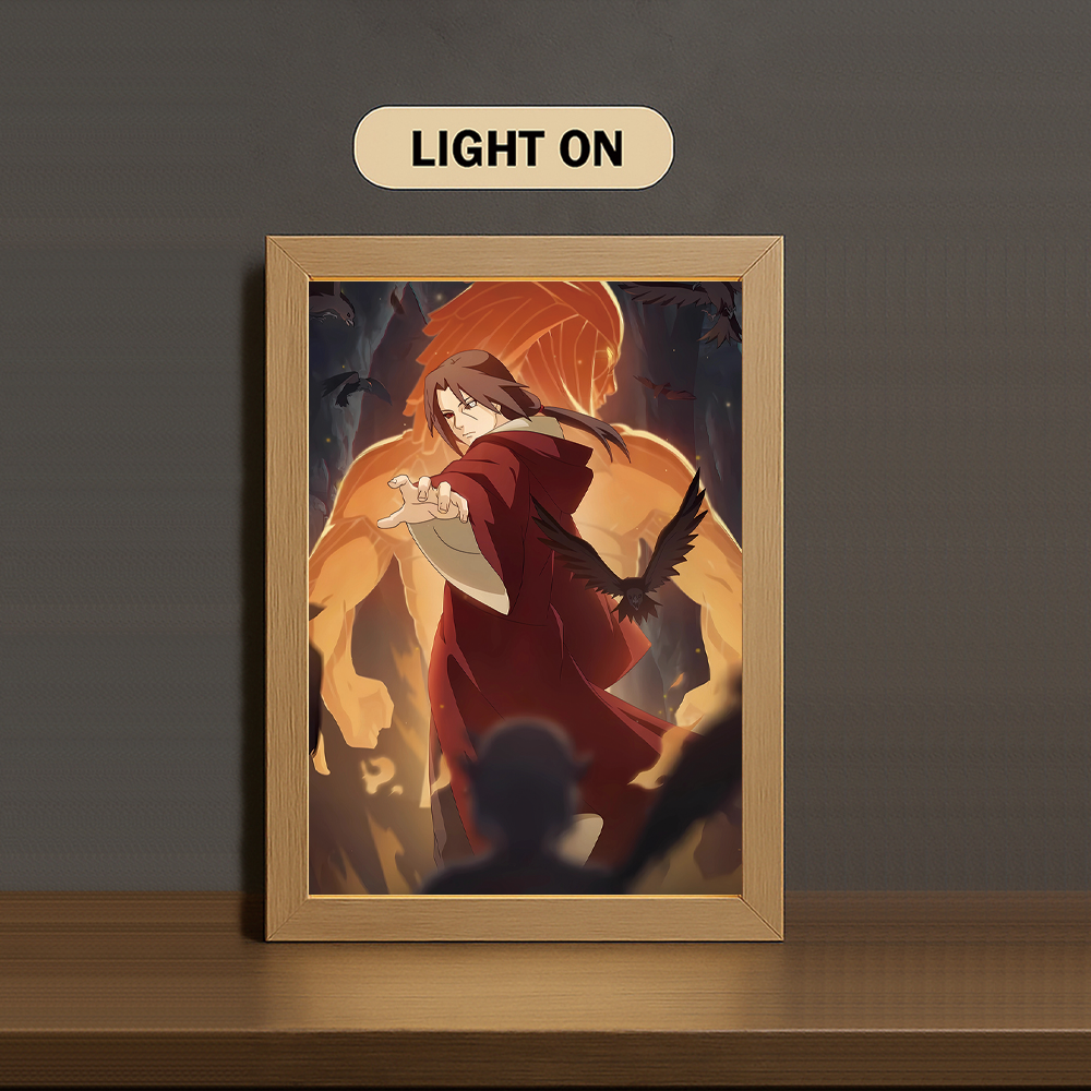 Edo Tensei 3-Color Light Painting with Wooden Frame Na-ru-to
