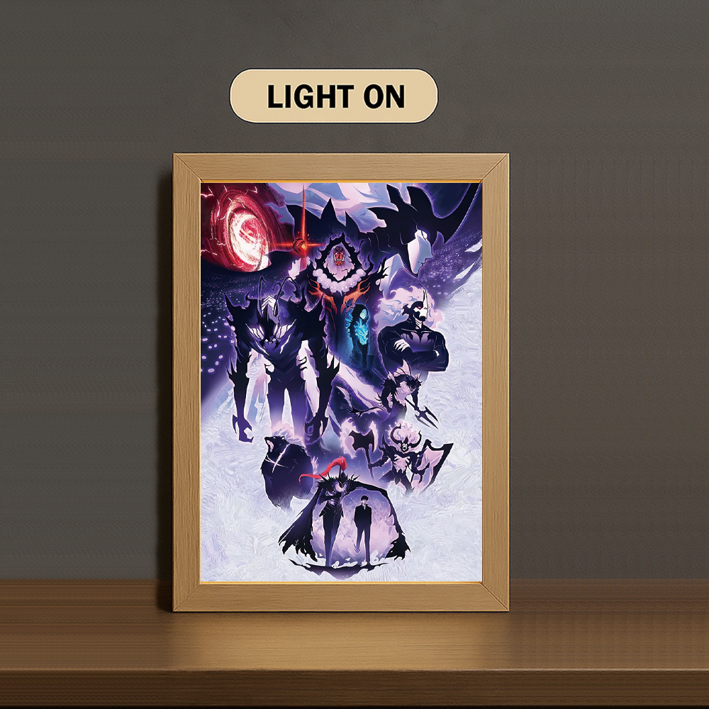 Weakest Human Weapon 3-Color Light Painting with Wooden Frame I So-lo Lev-el-Up