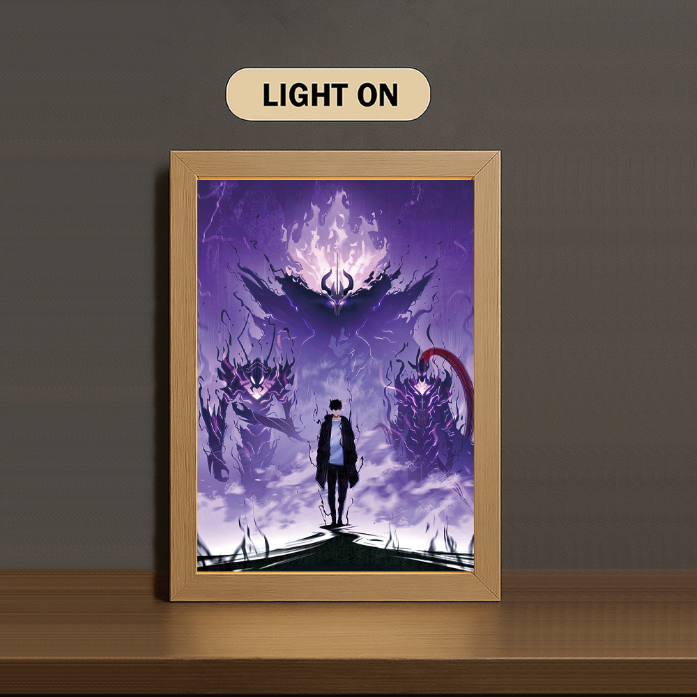 Chung Seo-Woo 3-Color Light Painting with Wooden Frame