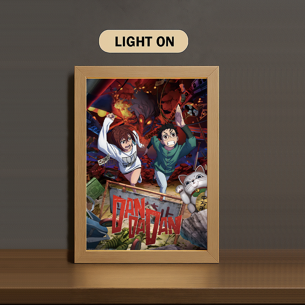 Ayase Momo and Takakura Ken 3-Color Light Painting with Wooden Frame Dan-da-dan