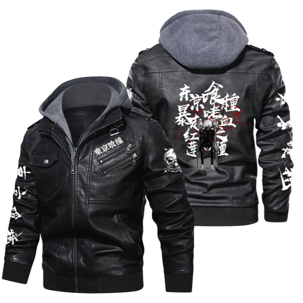 东京喰种  Zipper Leather Jacket