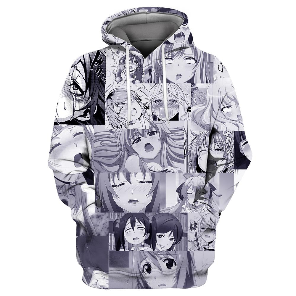 Hentai Ahegao Manga Style Girl Anime High quality Oem pullover hoodie
