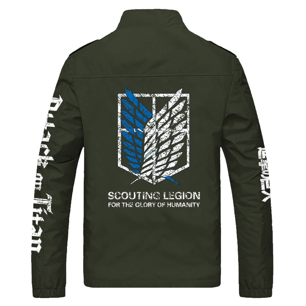 All-over print men's Attack on titan jacket