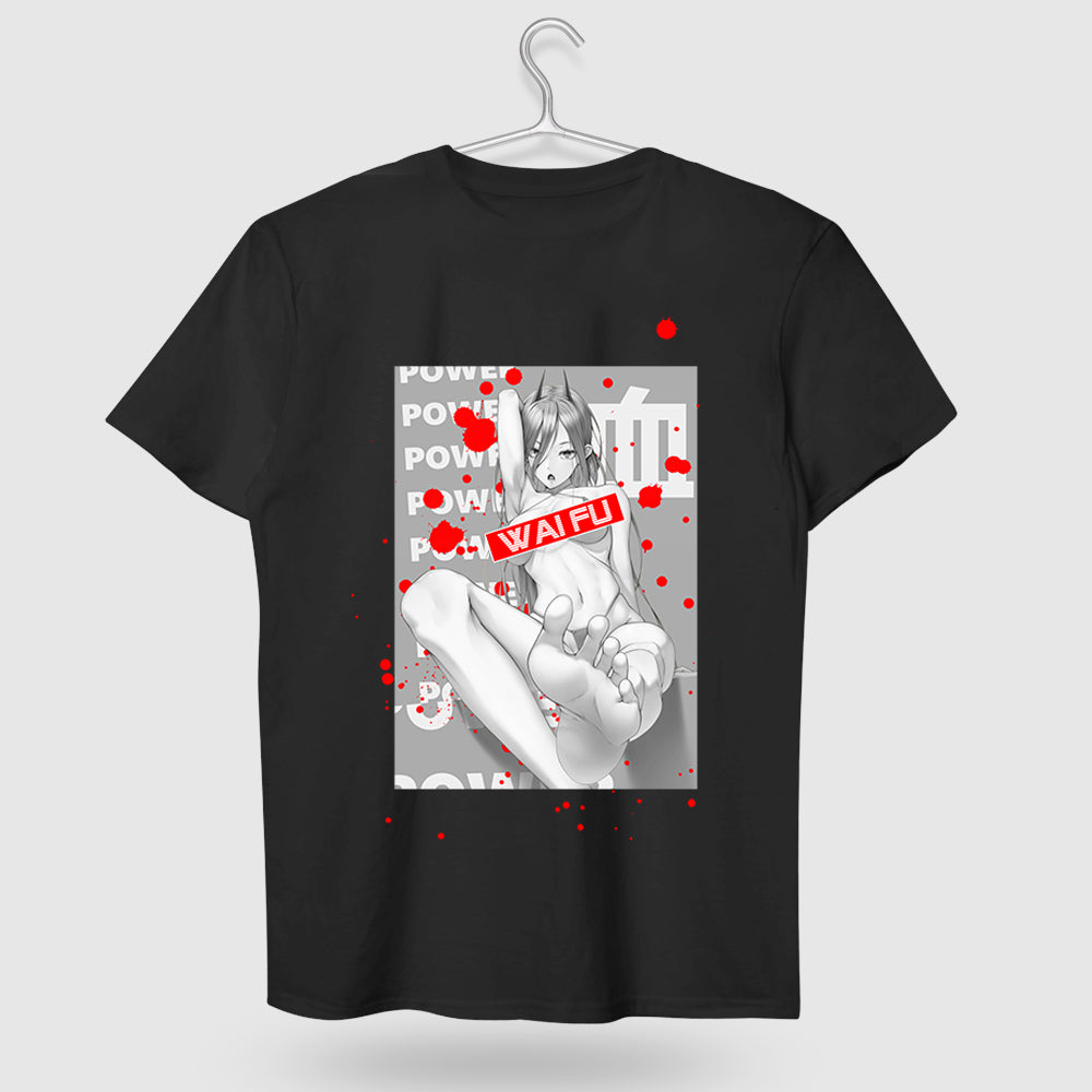 Chainsaw Man Power Sex Design Pocket T-shirt with 100% Cotton