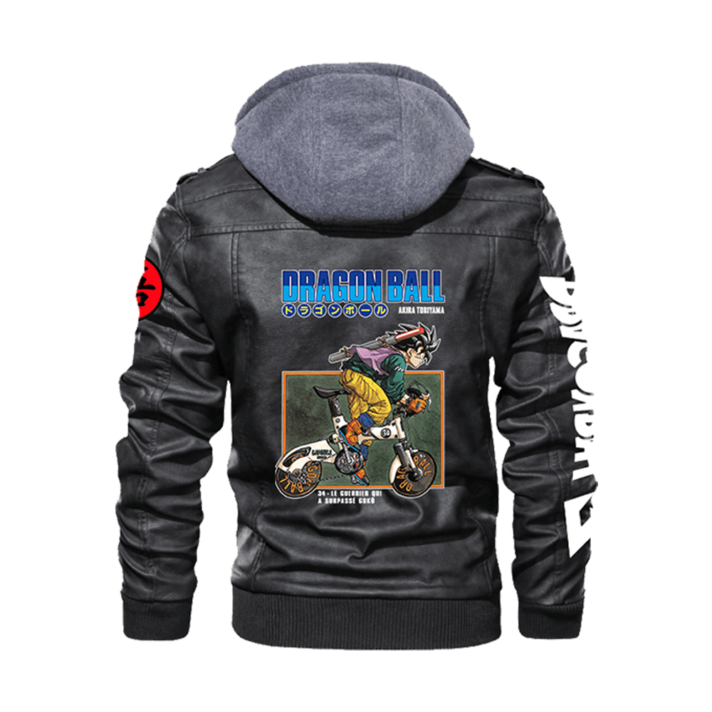 Dragonball Zipper Leather Jacket
