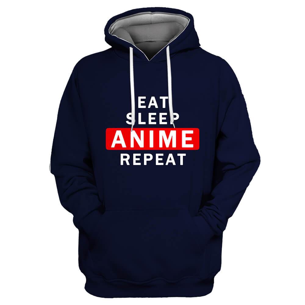 Eat Sleep Anime High quality Oem pullover hoodie