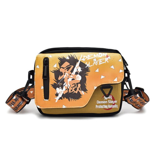 AD Mini Crossbody Bag Featuring D3mon Slayer Themed Graphic Design