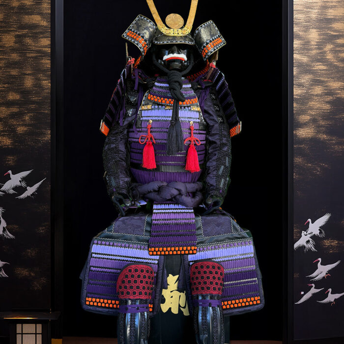 Limited Handmade Blue & Black Armor Ã-yoroi Demon Maedate Black Rope