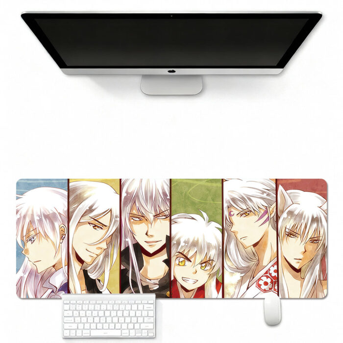 BE001 Mouse Pad Featuring Inuy4sha White Haired Yokai Character Art